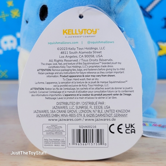 Squishmallow Nitro the Hammerhead Shark 4" UltraSoft Sealife Toy Plush NWT - Picture 6 of 6
